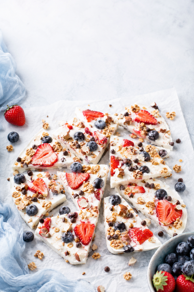 Frozen Greek Yogurt Berry Bark